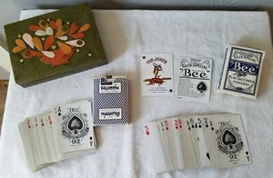 Retro Decorated Wooden Playing Card Box Holder with Bee Cards, one from Aladdin - Picture 1 of 9