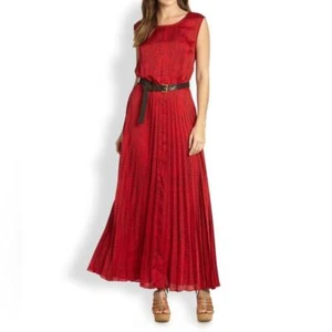Maxi Vestido MICHAEL Michael Kors Rojo Estampado Serpiente Plisado Grande - Imagen 1 de 9