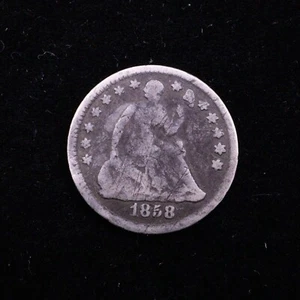 1858 Seated Half Dime - Picture 1 of 2