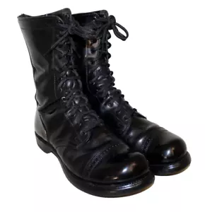 Botas de Salto Doble Marca H HH 10" Talla 9.5 D Tácticas Militares Puntera Cuero Negro - Imagen 1 de 14