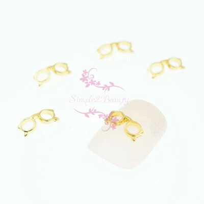 100 Hollow Out Eyeglasses Shape 3D Nail Art Manicure Metal Charms DIY Decoration - Image 1 of 3