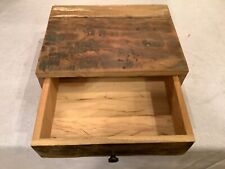 Antique Early Primitive Reclaimed Wood Trunk Wallpaper Document Box 12x9x6”