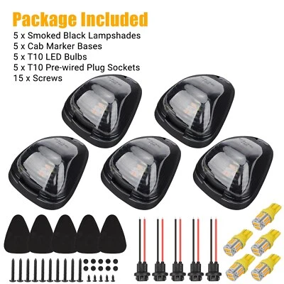 5x Luz LED de humo para techo de cabina marcador Len ámbar apta para Ford F250 F350 F450 Super Duty Foto 1 de 4