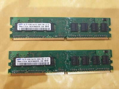 1GB SAMSUNG (2x 512mb) DDR2 PC2-1Rx8 5300U-555 MEMORY RAM DIMM DESKTOP 240PIN  - Image 1 of 3