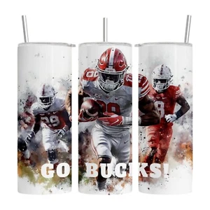 Customized 20oz Stainless Steel Skinny Tumbler-Ohio State-Buckeyes-Football-Gift - Picture 1 of 2