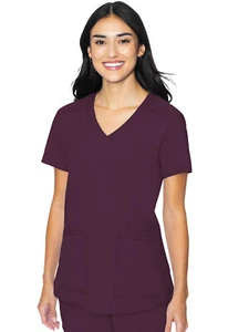 Med Couture MC Insight Women's Scrubs 3 Pocket Top MC2411 WINE Wine Free Ship - Picture 1 of 3