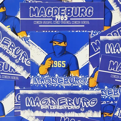 FAN-KULTUR XPERIENCE 300x Magdeburg Sticker/ Aufkleber Mix #2/ Fußball Fanartikel/ PVC/ wetterfest