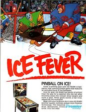 Ice Fever Pinball Machine FLYER Original 1985 Vintage Art Sports Hockey Vintage
