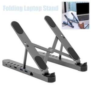 Soporte de Escritorio para Portátil Estación de Acoplamiento USB-C Elevador Portátil Altura Ajustable - Imagen 1 de 6
