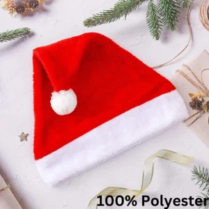 Weihnachtsmann Mütze mit flauschigem Bommel - Weihnachten Urlaub Party Kopfbedeckung - Bild 1 von 11