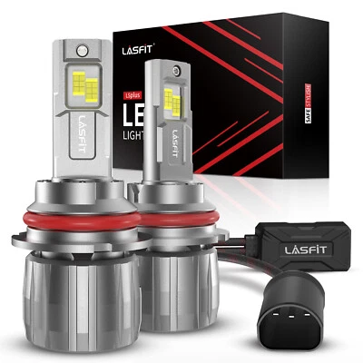 Lasfit 9007 HB5 LED Headlight Bulb High Low Beam 6000K 130W 13000LM Bright White - Image 1 of 4