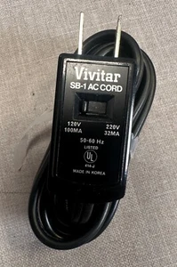 Cavo di alimentazione CA vintage VIVITAR SB-1 adatto per flash elettronico 152/252/253 - SPEDIZIONE GRATUITA! - Foto 1 di 6