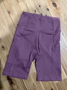 Natural Feelings Athletic Gym Yoga Bike Shorts Tummy Control High Waist Mauve - Picture 1 of 4