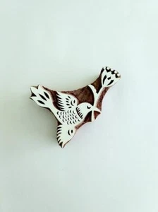 Indian Wood Stamps Textile Printing Block Hand Carved Stamp Bird Block Print - Picture 1 of 5
