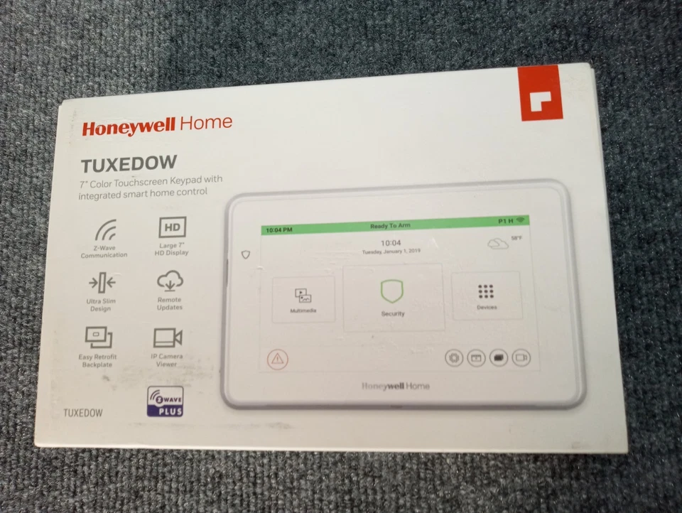 霍尼韦尔家用TUXEDOW 7英寸燕尾服Touch®安全和智能控制器 — 第 1/3 张图片