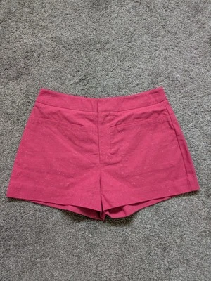 Pantalones cortos para mujer Kate Spade Saturday de mezcla de algodón de lino talla 00 rosa tiro medio  Foto 1 de 4