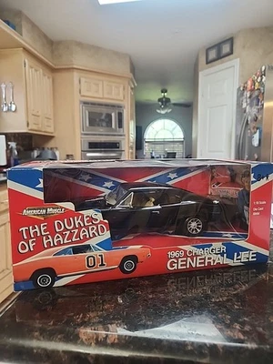 The Dukes Of Hazzard Chase General Lee 1969 Black Charger 1:18 Scale Ertl Rare - Image 1 of 4