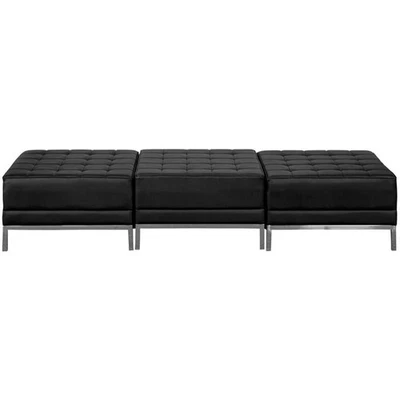 Flash Furniture Black LeatherSoft Backless Three Seat Bench - Image 1 of 2