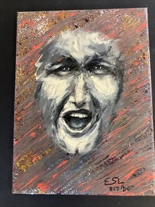Screaming Mad Man 9x12 Original Unframed Acrylic Painting by Elspeth S Lambert - Picture 1 of 5