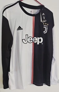 Juventus 2019/20 Adidas Black/White Home Soccer Jersey Mens SZ XL Fits Like LRG - Picture 1 of 11