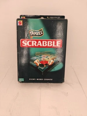 Travel Scrabble Board Game - Mattel - Hard Plastic Case - Complete - 2005(8) - Image 1 of 4
