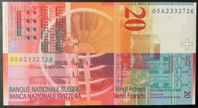 2005 SWITZERLAND PAPER MONEY - 20 FRANCS UNCIRCULATED BANKNOTE! - Image 1 of 2