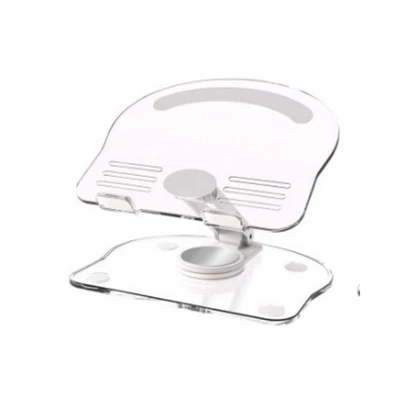 Acrylic Tablet Stand Desktop Foldable Holder 360° Rotation Base Clear Bracket G - Image 1 of 4