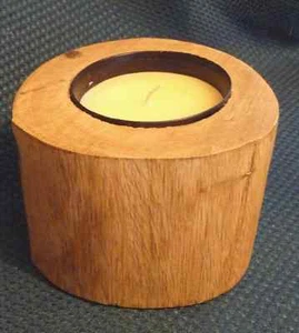 Sanibel Shores Wax Filled Beach Wood Candle 3" x4 1/2" - Picture 1 of 3