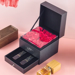1x Scatole regalo sapone da bagno profumato rosa conservato fiori secchi portagioie - Foto 1 di 11