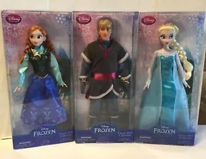 "Disney Frozen Classic Dolls Collection set di 3 ELSA, ANNA & KRISTOFF taglia 12" - Foto 1 di 7