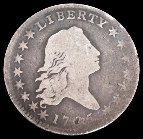 1795 USA SILVER FLOWING HAIR HALF DOLLAR VG COIN Cover