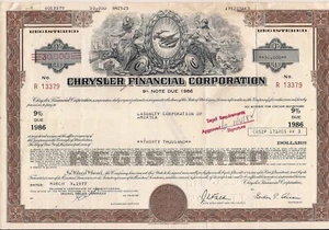 Chrysler Financial Corporation bond from 1970's - Picture 1 of 1