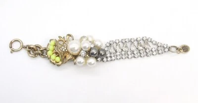 7,5 «JUICY COUTURE 2-тон заявление букет/жемчуг кластер/кристалл цепочка браслет - Изображение 1 из 4