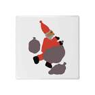 'Father Christmas with many gifts ' 108mm Square Ceramic Tile (TD00022736)