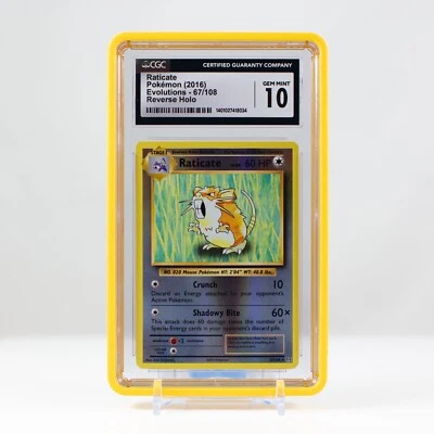 Pokémon Raticate Reverse Holo 67/108 XY Evolutions - CGC 10 Gem Mint  - Image 1 of 4