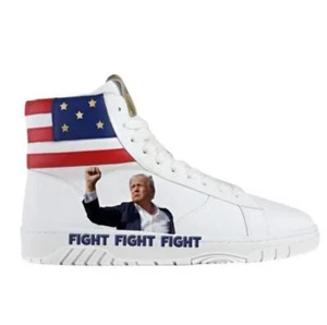 Trump Sneakers FIGHT FIGHT FIGHT High-Tops White - Picture 1 of 8
