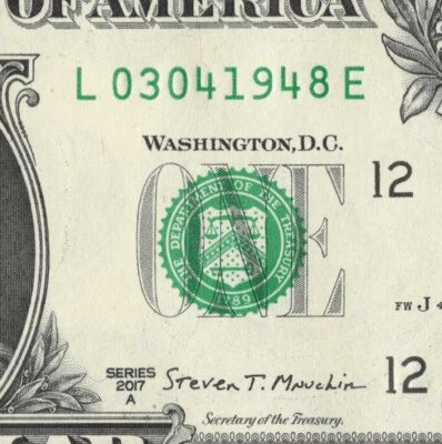 March 4 1948 Birthday Note Fancy Serial Number Dollar Bill 03 04 1948 CU - Image 1 of 4