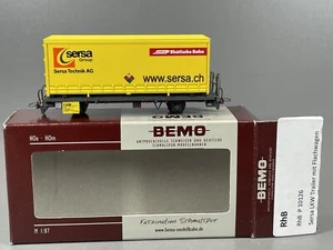 H0m BEMO Flachwagen RhB mit LKW Trailer sersa OVP / 2 L 602 - Bild 1 von 2