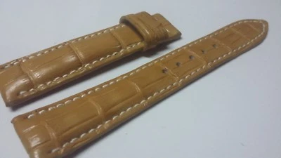 18mm/16mm Brown Alligator Crocodile Embossed Leather Watch Strap Band - Image 1 of 4