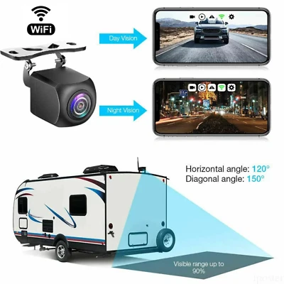 NEW - WiFi Wireless Car Truck RV Trailer Rear View Backup Camera iOS Android - Image 1 of 4