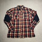 Wrangler Atg Flannel Shirt Mens Small Regular Fit Elbow Patches Plaid Multicolor