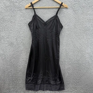 VTG Lorraine Slip Gown Nightgown Women Black 100% Nylon Full Slip USA 36 Tall - Picture 1 of 6