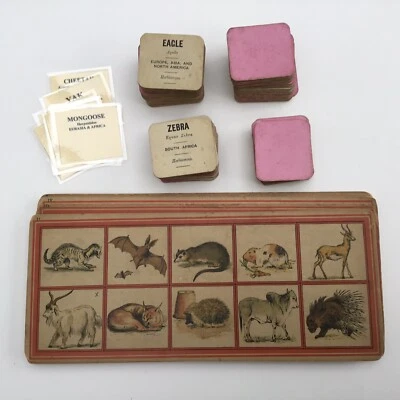 VINTAGE ANIMAL BINGO GAME - 9 boards, some counters missing. - Image 1 of 2