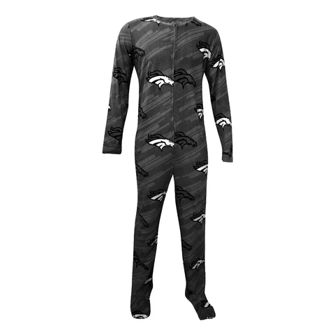 Denver Broncos NFL "Grand" Men's Micro Fleece Union Suit NAVY BLUE XL NEW Cover