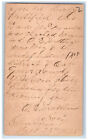1875 Oak Grove Johnson State Solon IA Clinton IA Purple Cancel Postal Card