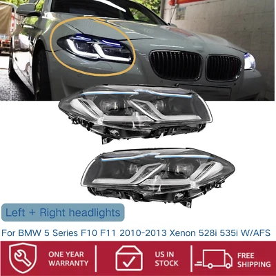 LED 车头灯总成适合宝马 5 系列 F10 F11 2010 - 2013 氙气带 AFS 528i 535i — 第 1/4 张图片