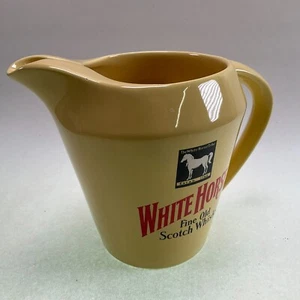 White Horse Scotch Whisky Water Pitcher Bar Jug Yellow Wade England Vintage - Picture 1 of 8