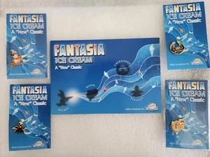 Fantasia Ice Cream 4-Pin Set Chernabog Pegasus Hippo & Sorcerer w/Display Card - Picture 1 of 6