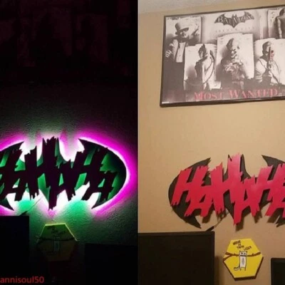 Batman y el Guasón Luces LED Nocturnas Lámpara de Pared Luminosa Superhéroe Signo Luz Nuevo Foto 1 de 4