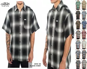 CALTOP OLD SCHOOL FLANNEL VETERANO SHORTSLEEVE SHIRT PLAID SM-5X GANGSTER - Picture 1 of 31